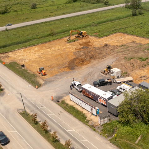Travaux d'excavation projet Pavillon de soins palliatifs &agrave; Saint-Charles-Borrom&eacute;e