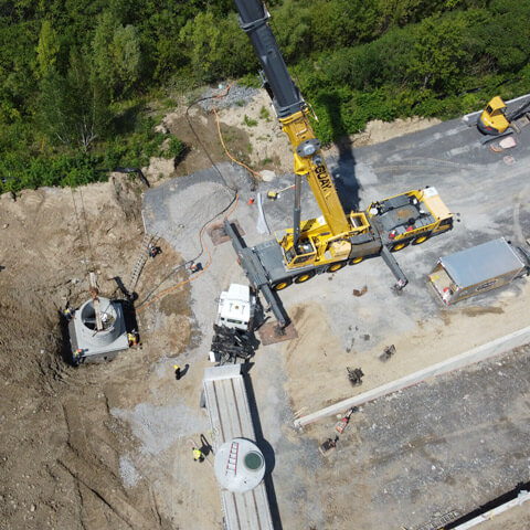 Travaux d'excavation et mise en place syst&egrave;me de traitement des eaux us&eacute;es